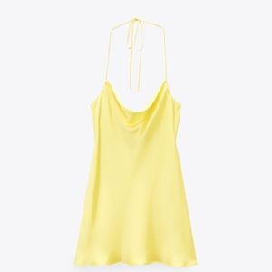 SOLD Zara yellow satin mini dress